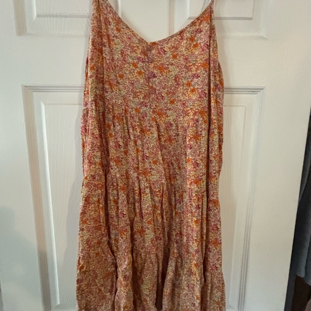 Primark Floral Mini Dress - Orange and Pink